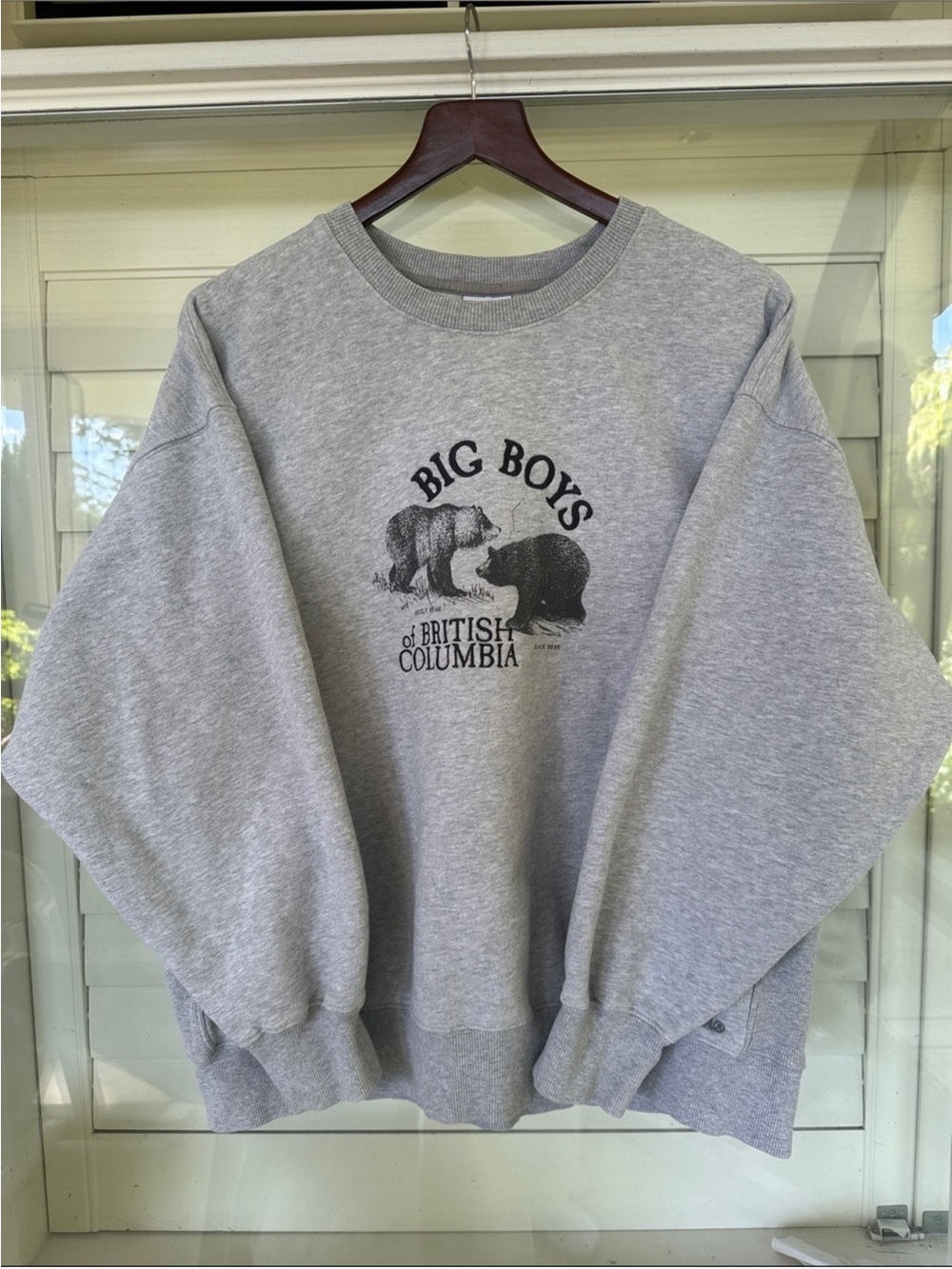 Aritzia Limited Edition Grey Crewneck with Bear Graphic